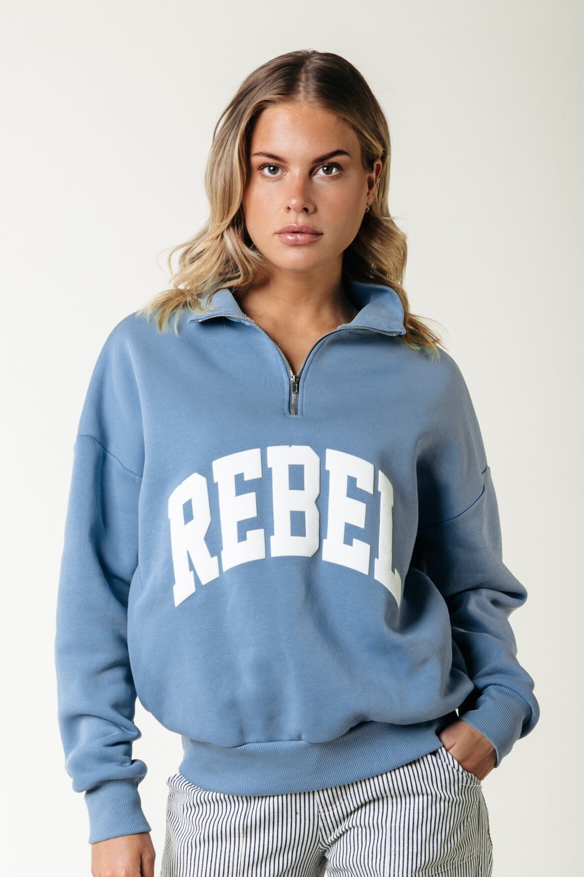 Colourful Rebel Rebel Relaxed Zip Sweat | Bright green 