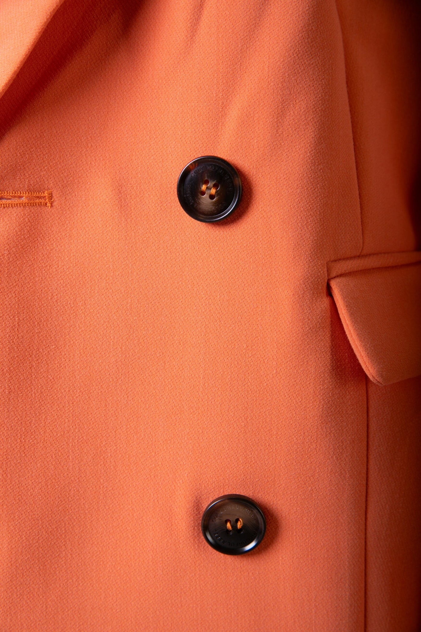 Colourful Rebel Rikki Uni Double Breasted Blazer | Tangerine 