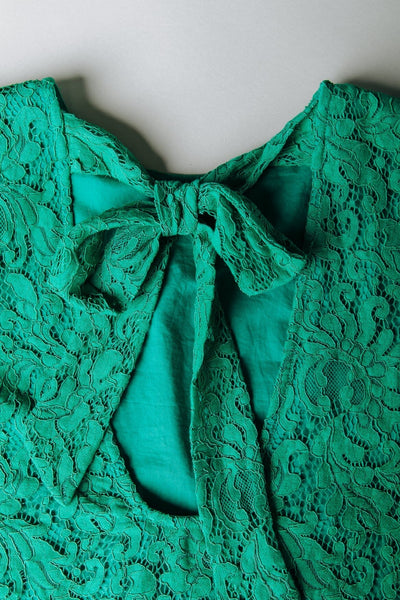 Colourful Rebel Romee Lace Bow Top | Bright green 