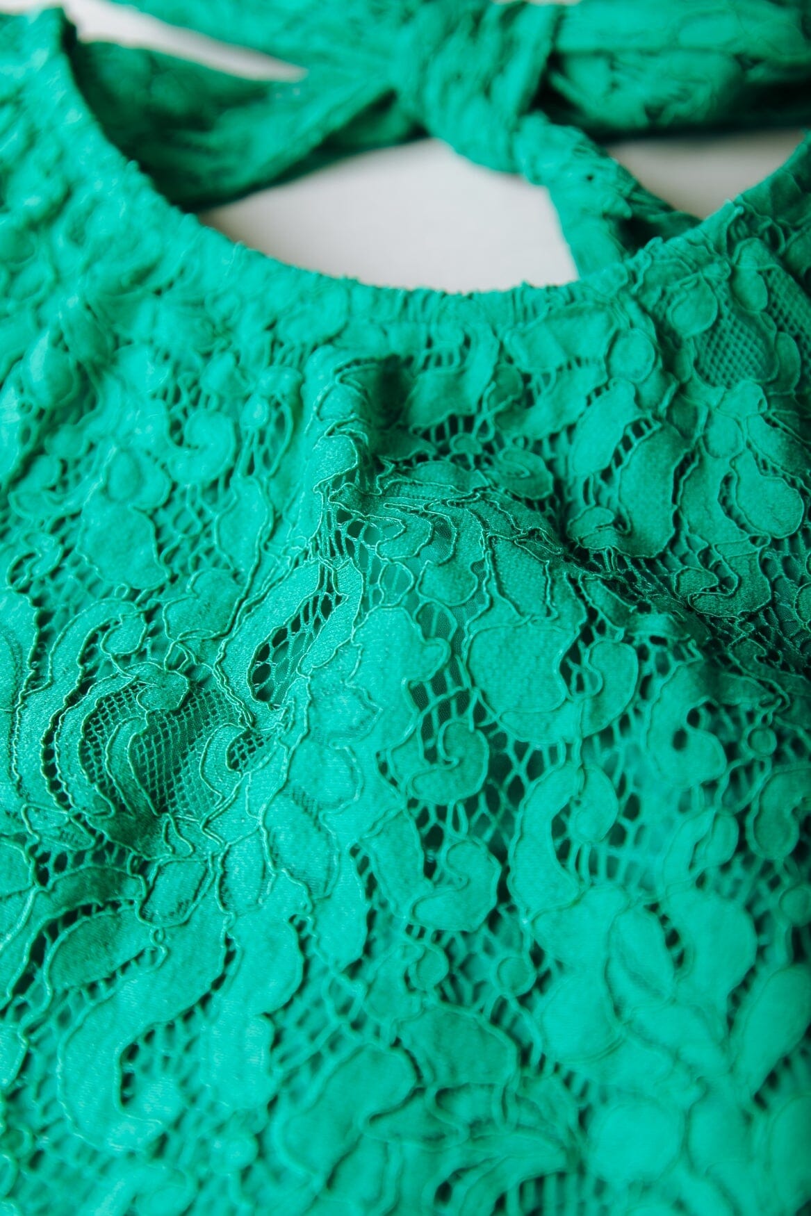 Colourful Rebel Romee Lace Bow Top | Bright green 