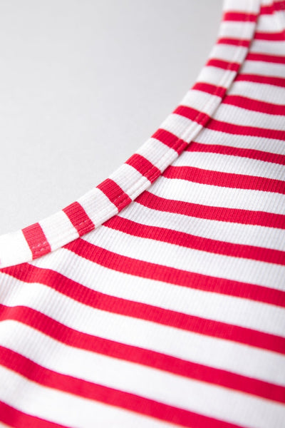 Colourful Rebel Sachi Striped Rib Tanktop | Poppy Red 