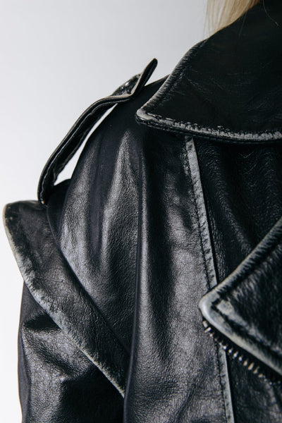 Colourful Rebel Saige Leather Biker Jacket | Black 