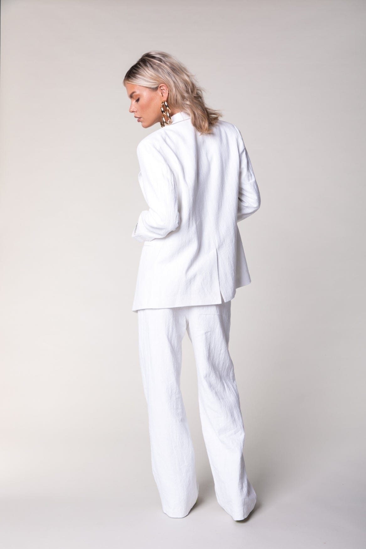 Colourful Rebel Santi Linen Blazer | Off white 