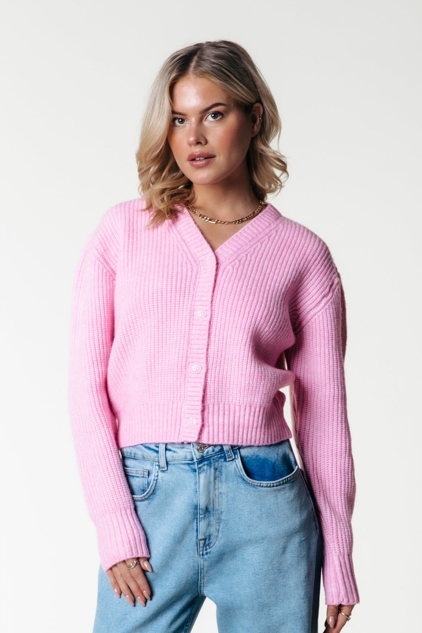 Colourful Rebel Shara Knitted Cardigan | Candy Pink 8720867022763