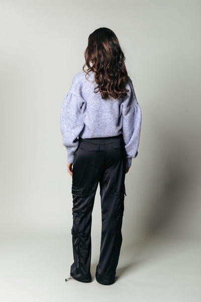 Colourful Rebel Shara Rhinestones Knitted Cardigan | SOFT BLUE MELANGE 