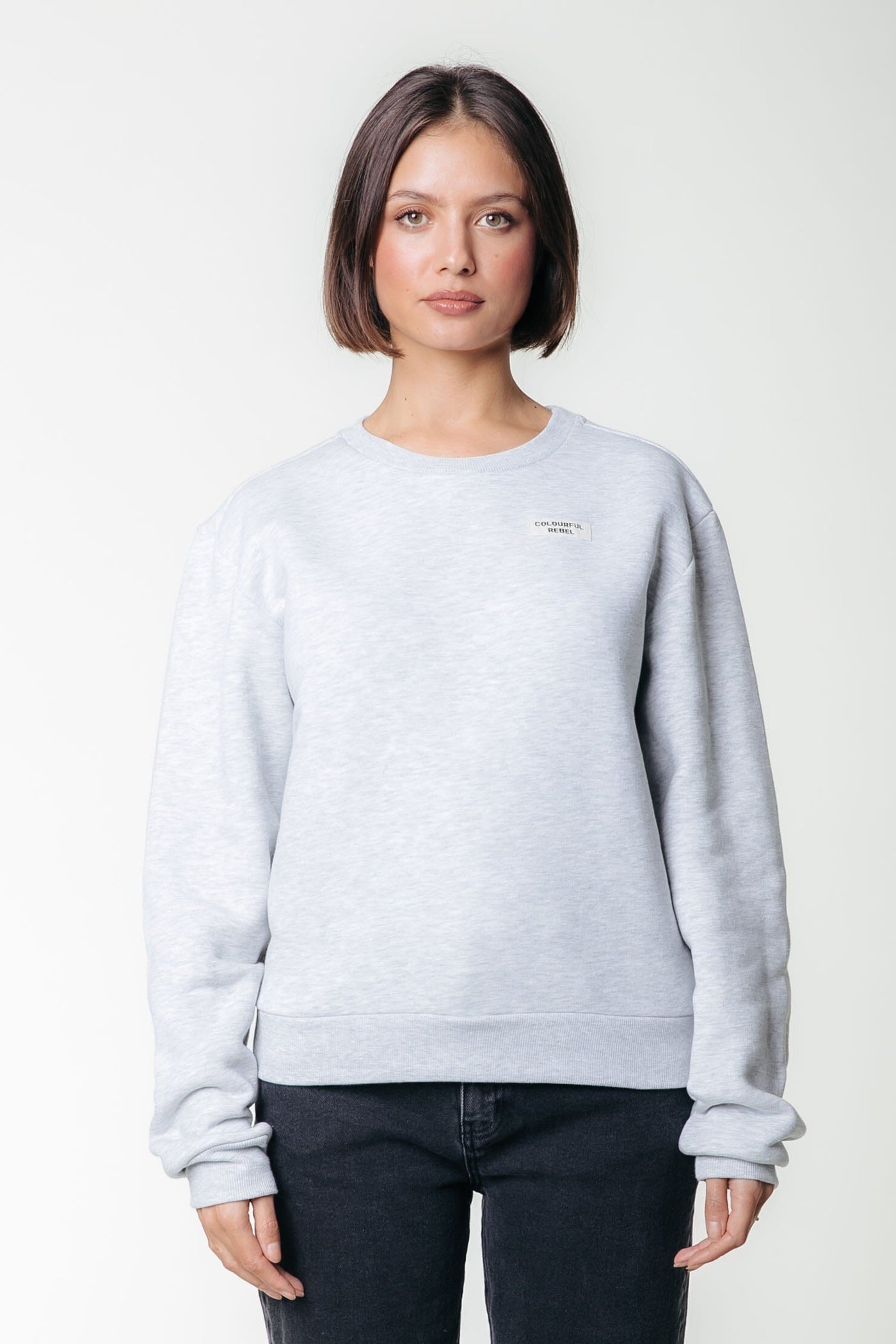 Colourful Rebel Sleeve Logo Sweat | Light grey melange 4164050102360