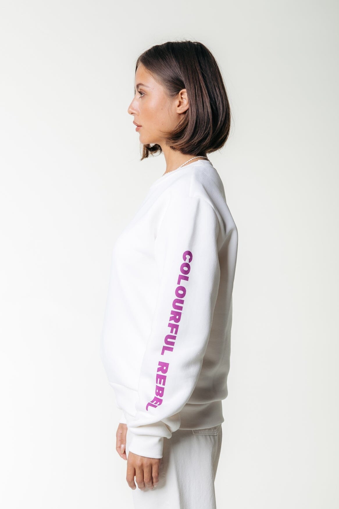 Colourful Rebel Sleeve Logo Sweat | Off white 