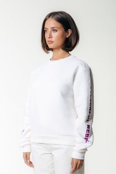 Colourful Rebel Sleeve Logo Sweat | Off white 