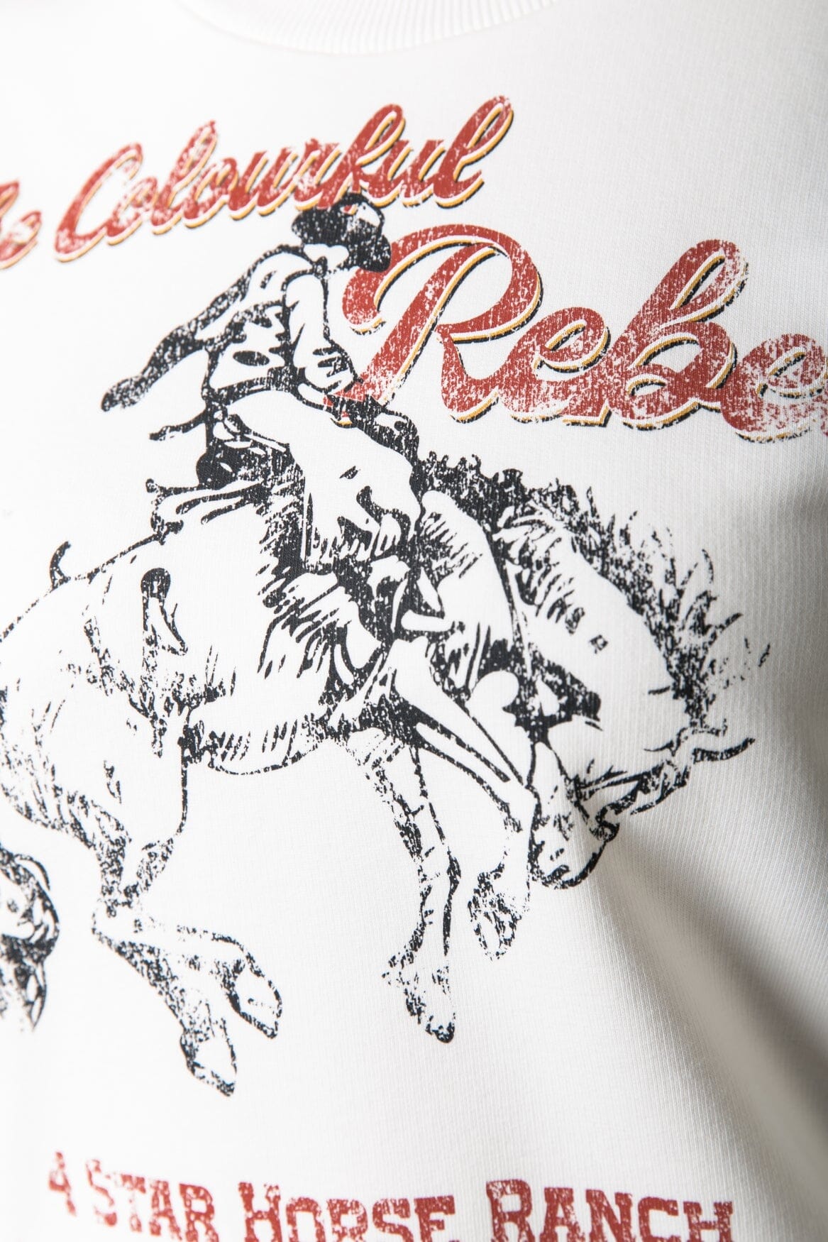 Colourful Rebel Star Horse Ranch Dropped Shoulder Sweat | Off white 