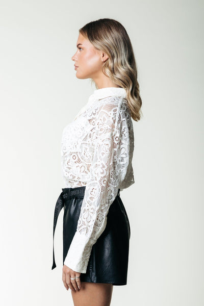 Colourful Rebel Talia Lace Blouse | Off white 