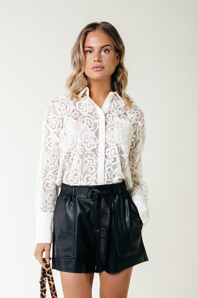 Colourful Rebel Talia Lace Blouse | Off white 8720867054085