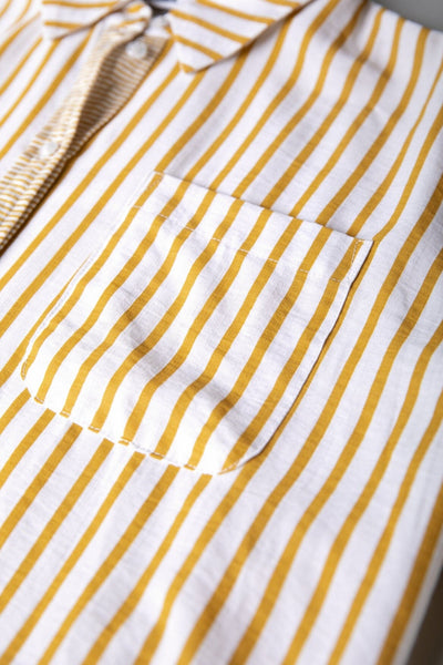 Colourful Rebel Talia Multi Striped Blouse | Ochre Yellow 