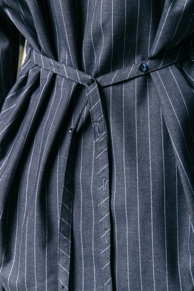 Colourful Rebel Talia Pinstripe Blouse | Dark Anthracite 