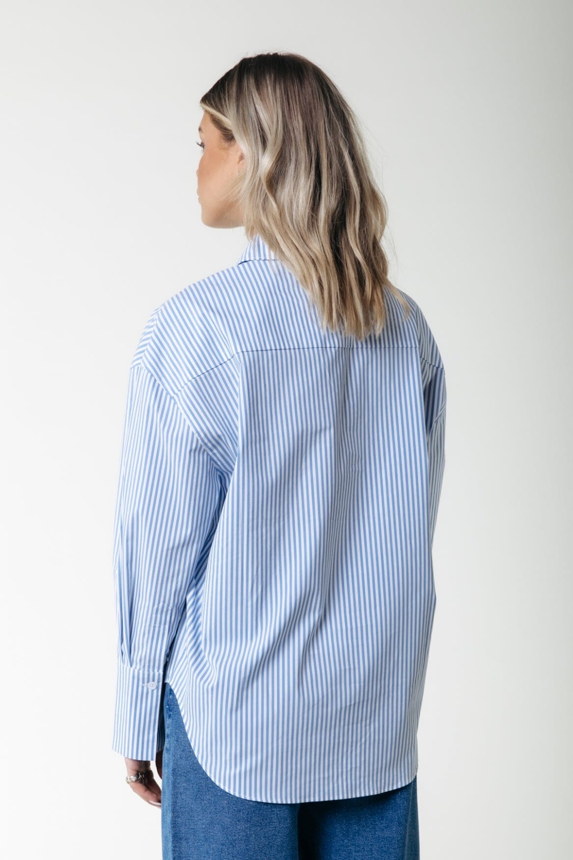 Colourful Rebel Talia Stripe Blouse | Blue 