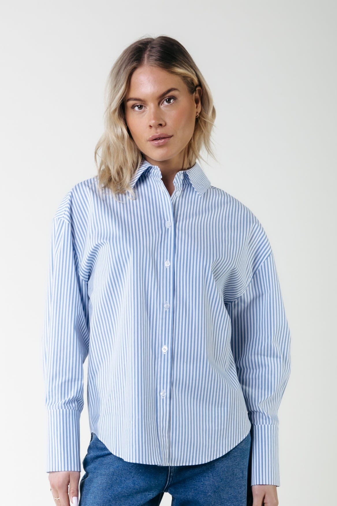 Colourful Rebel Talia Stripe Blouse | Blue 8720867050643