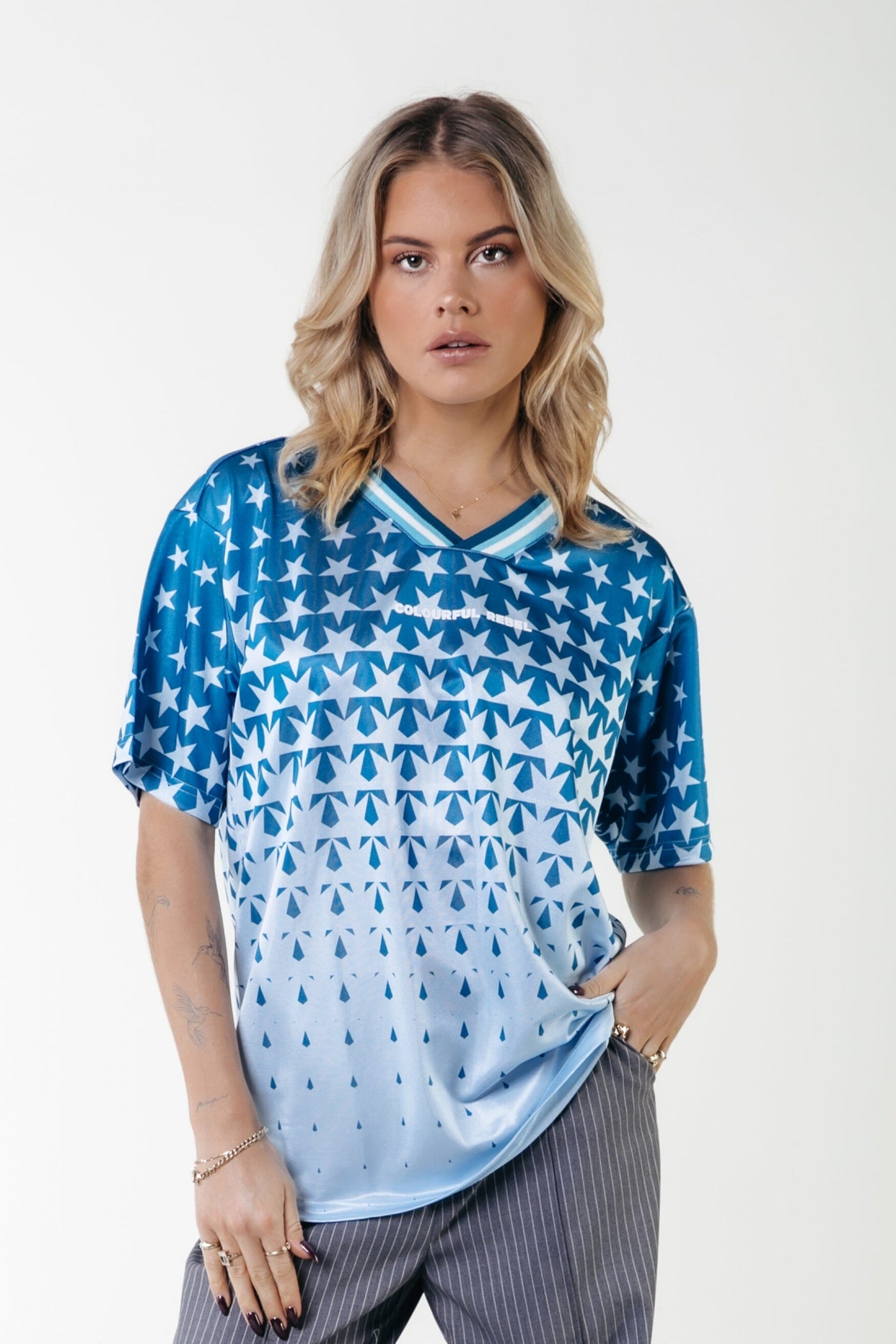 Colourful Rebel Tayla Star Football T-Shirt | Dark petrol 8720867026327