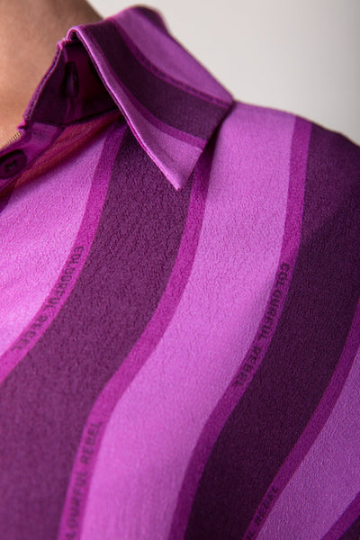 Colourful Rebel Tia Stripes Kimono Sleeve Blouse | Purple 