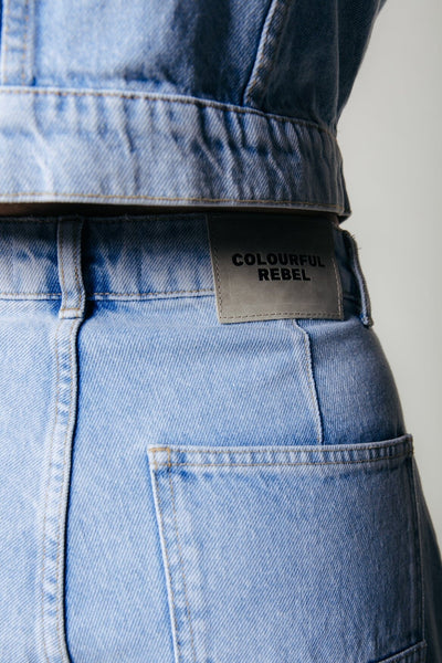 Colourful Rebel Tinsley Denim Worker Pants | Light blue denim 