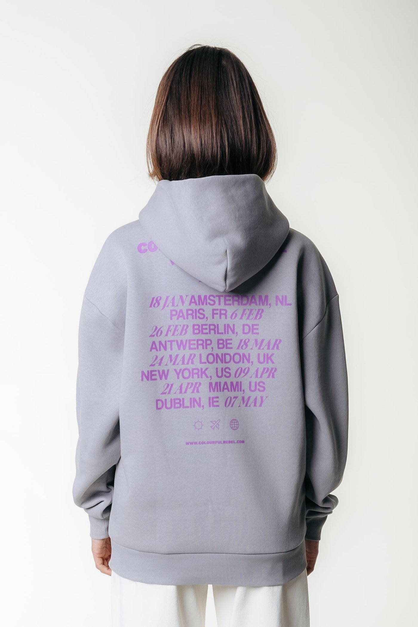 Colourful Rebel Travel Hoodie | Grey 