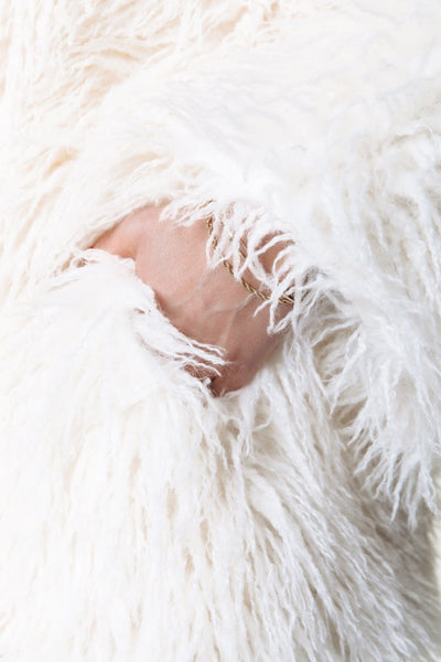 Colourful Rebel Ulla Faux Fur Coat | Off white 