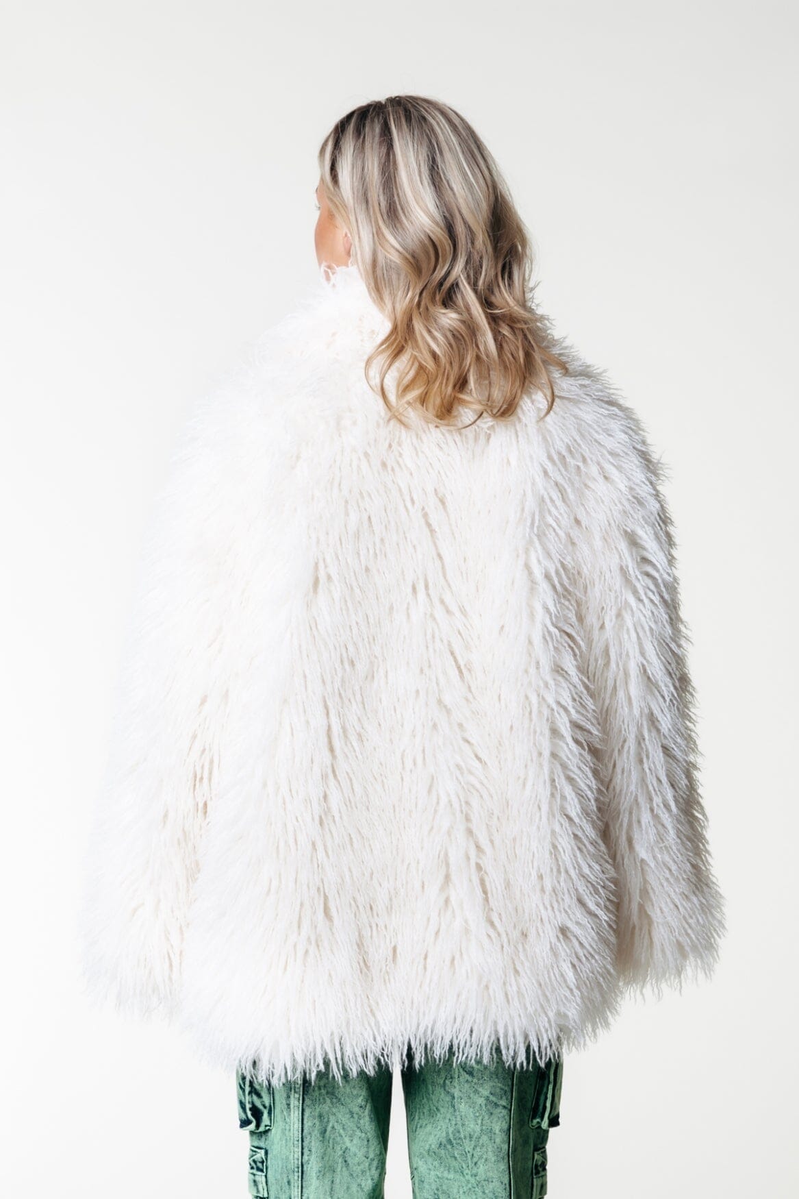 Colourful Rebel Ulla Faux Fur Coat | Off white 