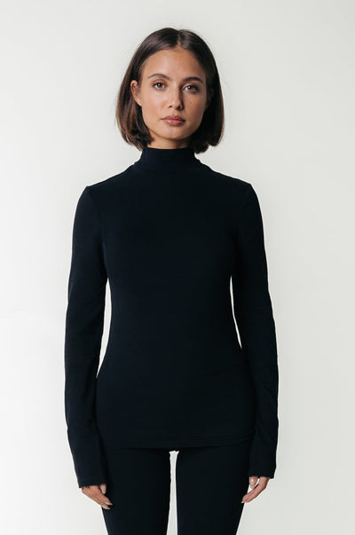 Colourful Rebel Uni Fitted Turtleneck Top | Black 8720867051169