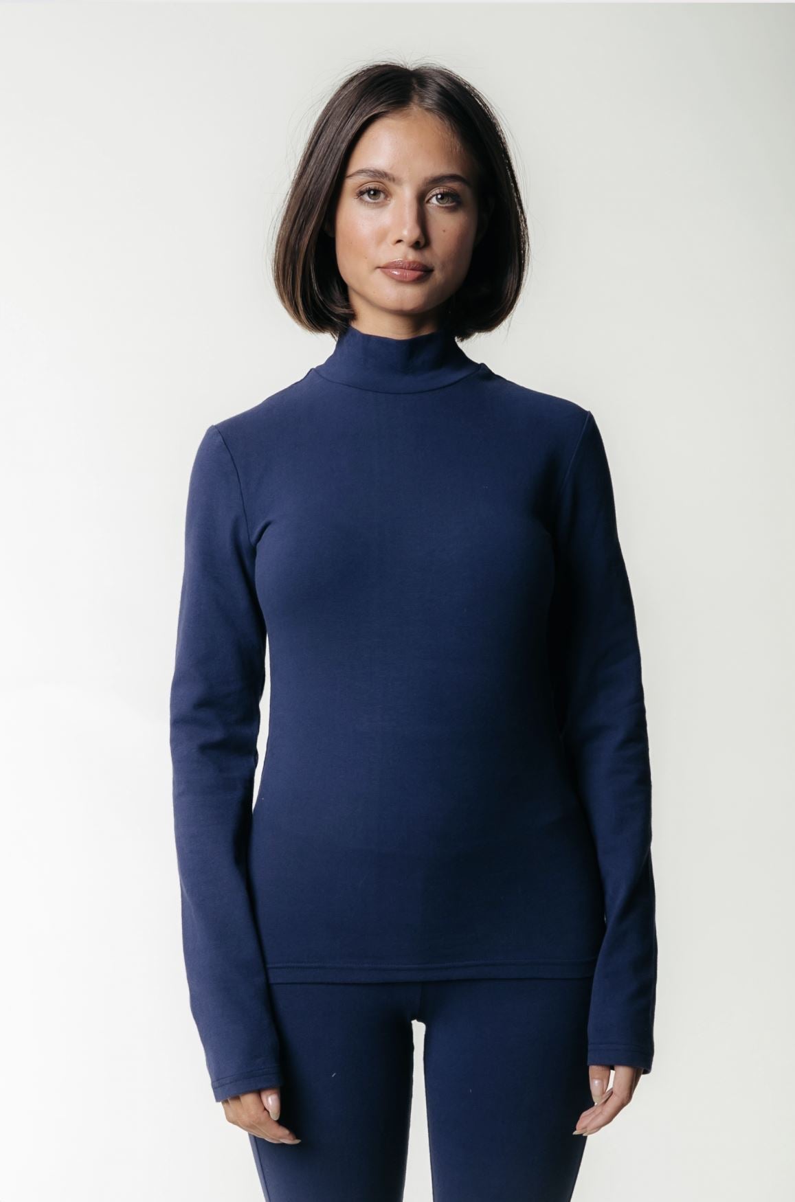 Colourful Rebel Uni Fitted Turtleneck Top | Peacoat Blue 8720867049814