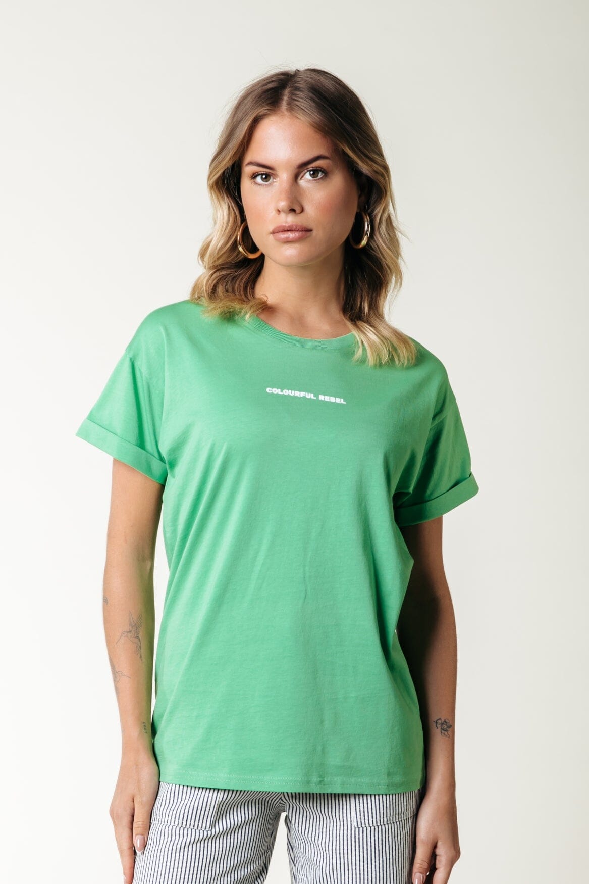 Colourful Rebel Uni Logo Boxy Tee | Bright green 8720867056775