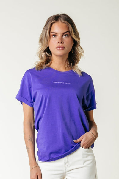 Colourful Rebel Uni Logo Boxy Tee | Liberty Purple 8720867056966