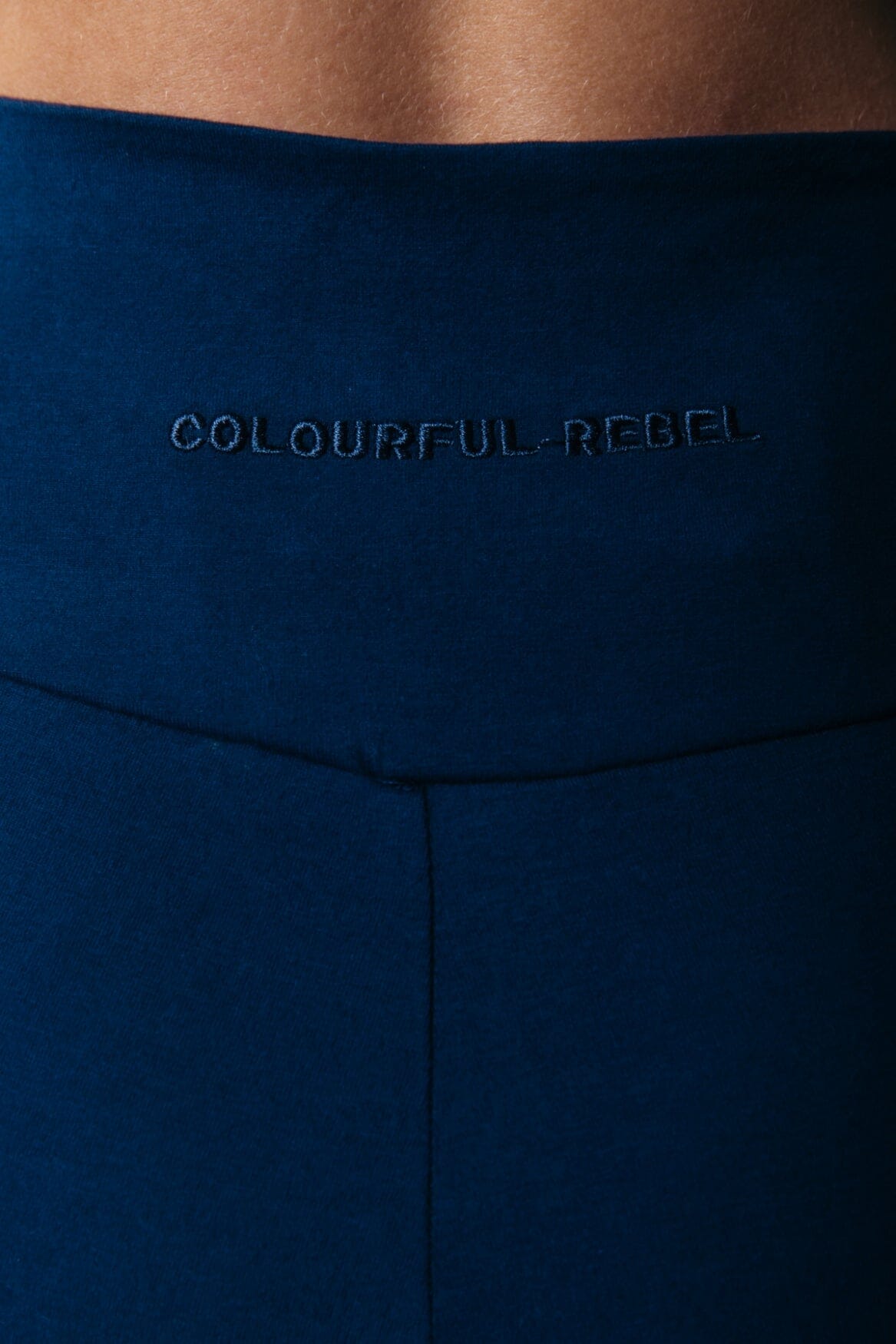 Colourful Rebel Uni Logo Fitted Flare Pants | Peacoat Blue 