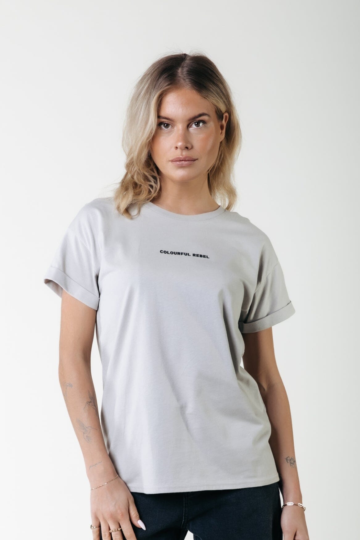 Colourful Rebel Uni Logo T-shirt | Light grey 