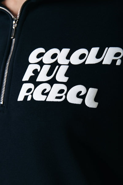 Colourful Rebel Uni Logo Zip Sweat | Black 