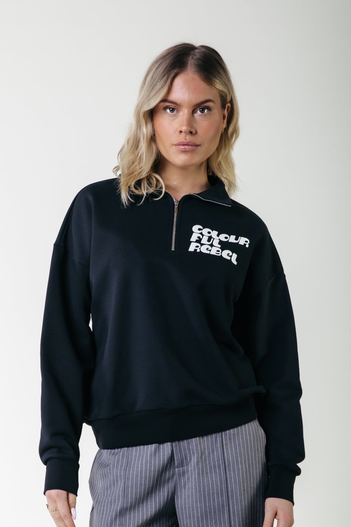 Colourful Rebel Uni Logo Zip Sweat | Black 8720867051800