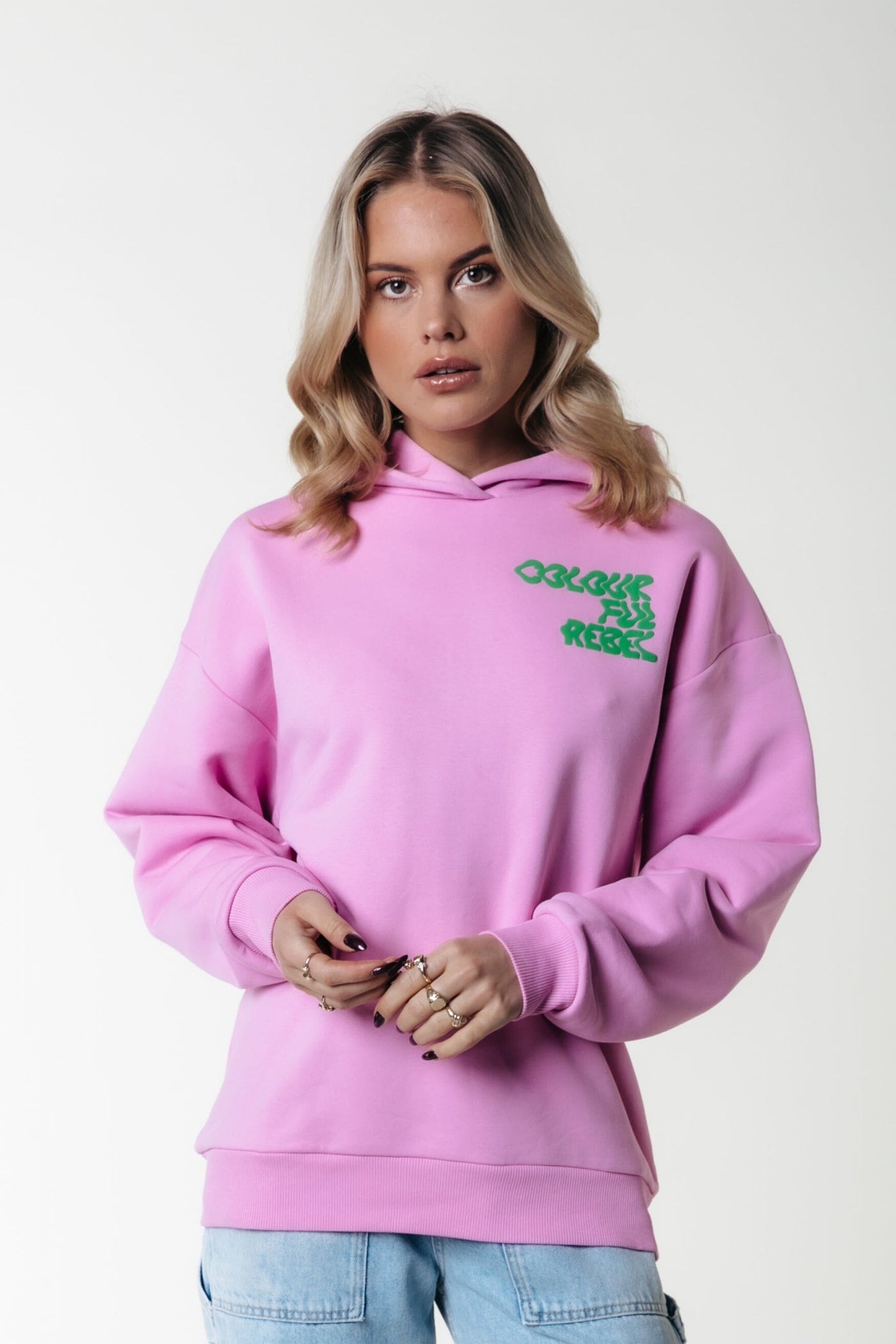 Colourful Rebel Wave Logo Hoodie | Candy Pink 8720867020448