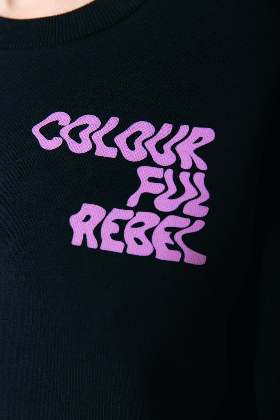 Colourful Rebel Wave Logo Sweat | Black 