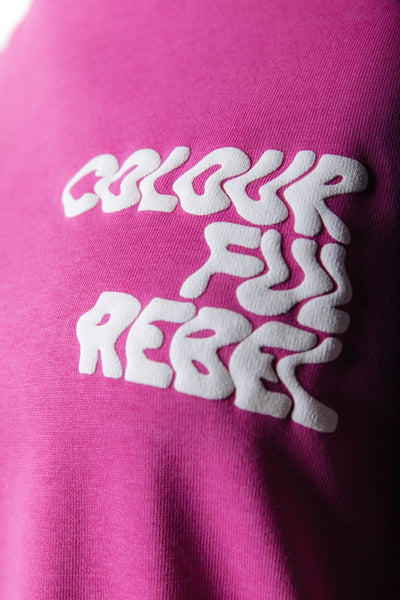 Colourful Rebel Wave Logo Tee | Fuchsia 