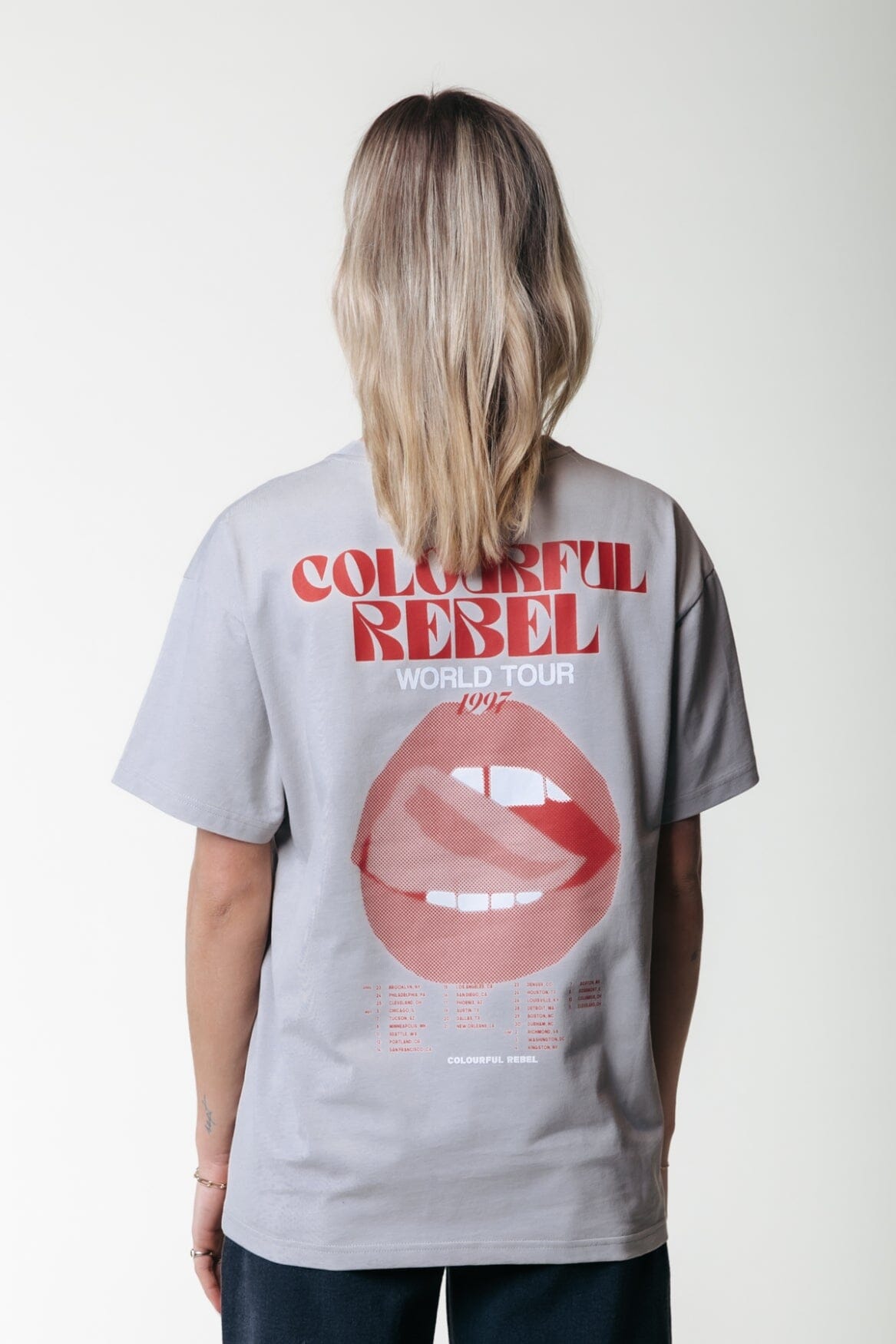 Colourful Rebel World Tour Loosefit Tee | Light grey 8720867050346