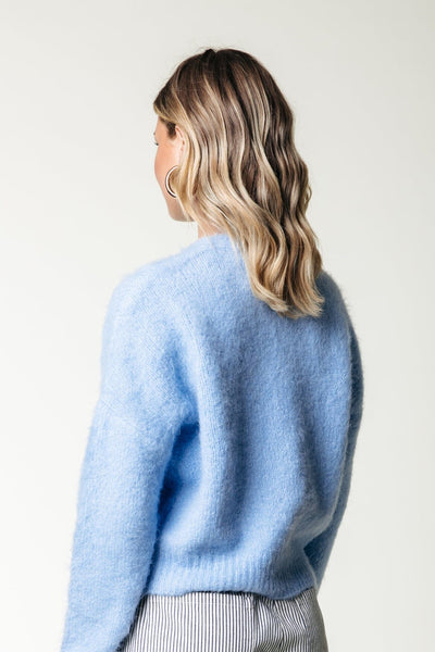 Colourful Rebel Yara Crewneck Knitted Cardigan | Rain Washed Blue 