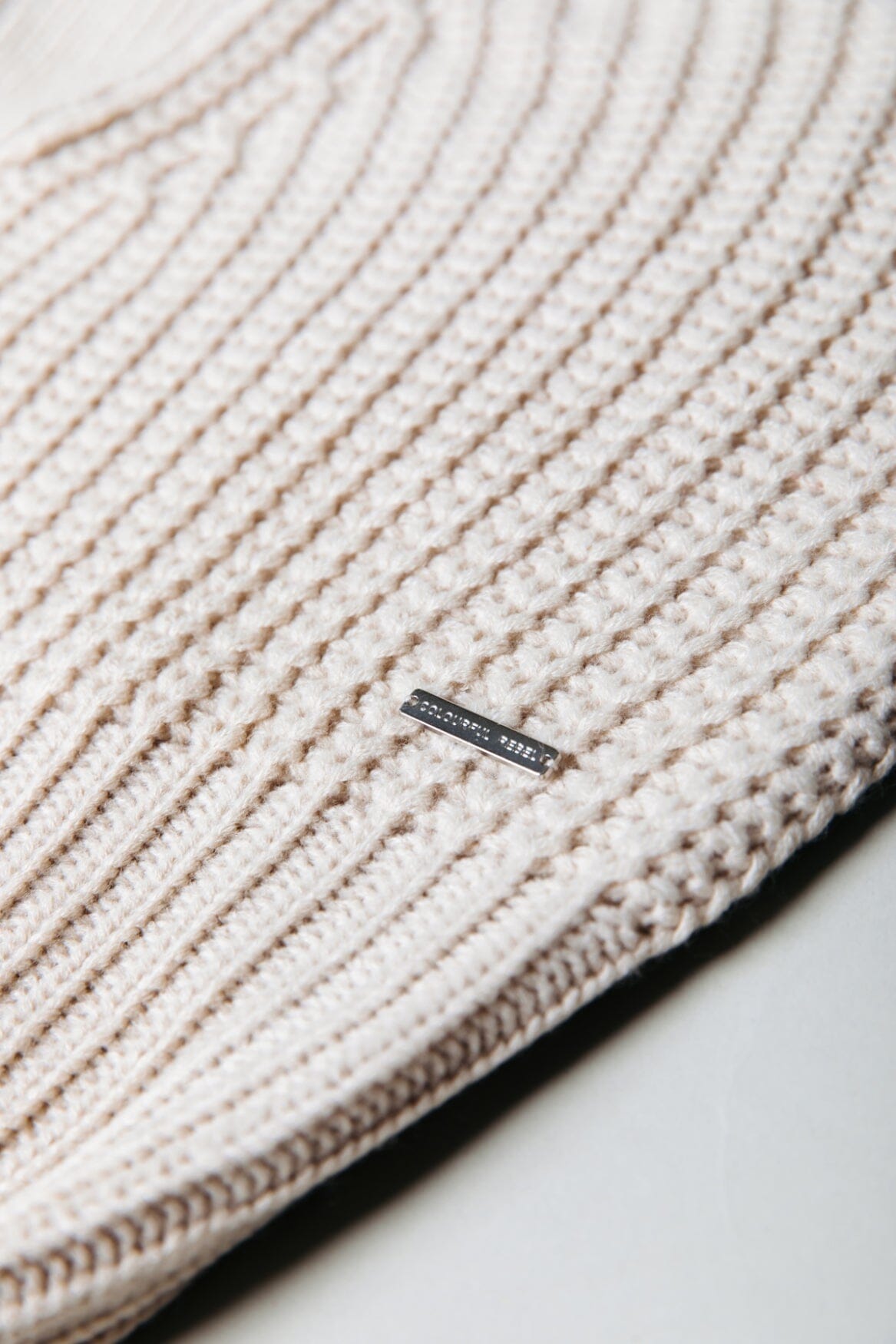 Colourful Rebel Yfke Knitwear Zip Pullover | Fog Beige 