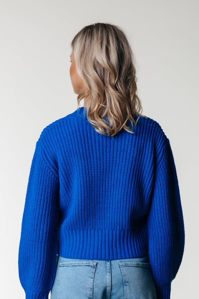 Colourful Rebel Yitty Knitted Sweater | Vibrant Blue 