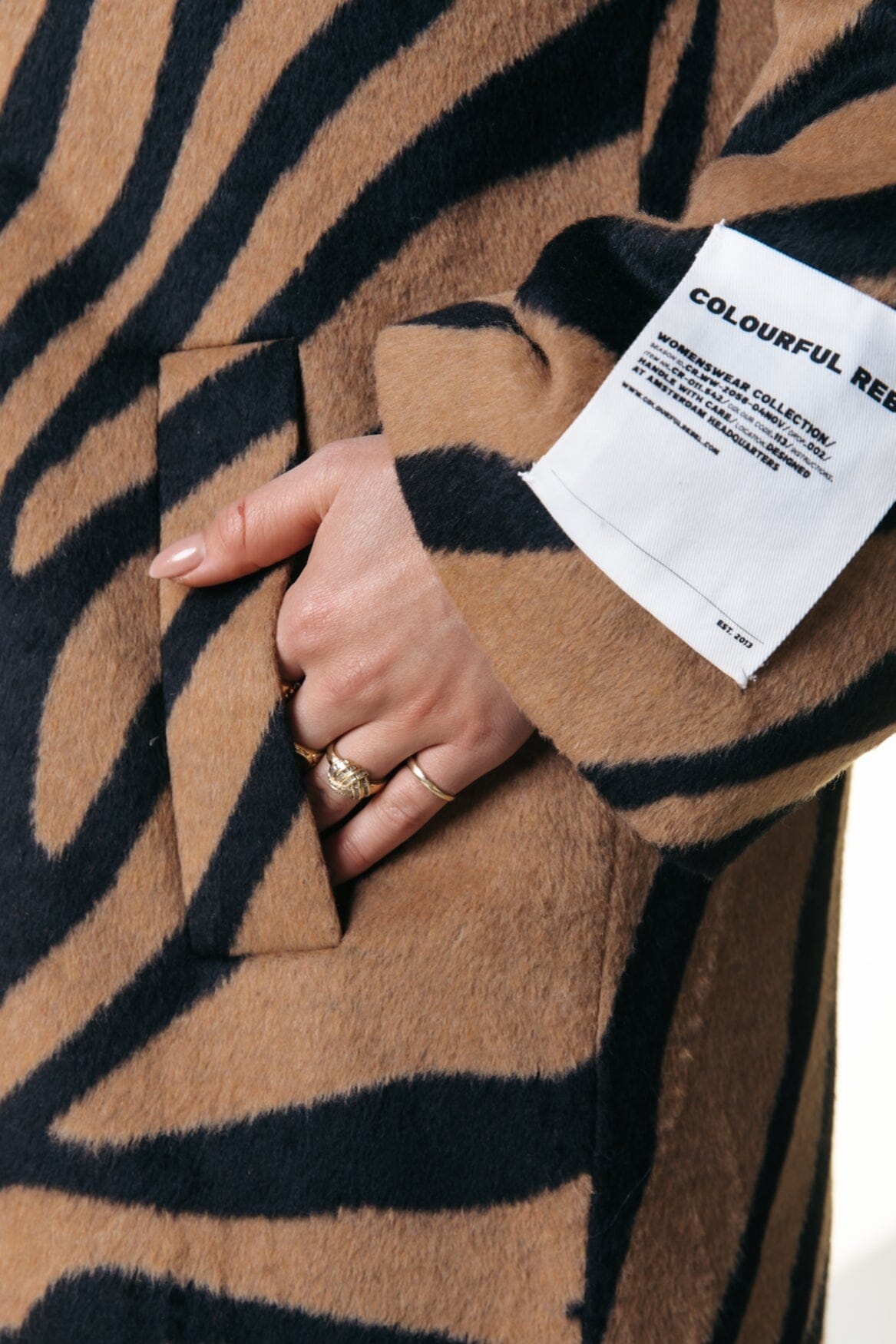 Colourful Rebel Zania Double Breasted Coat | Brown 