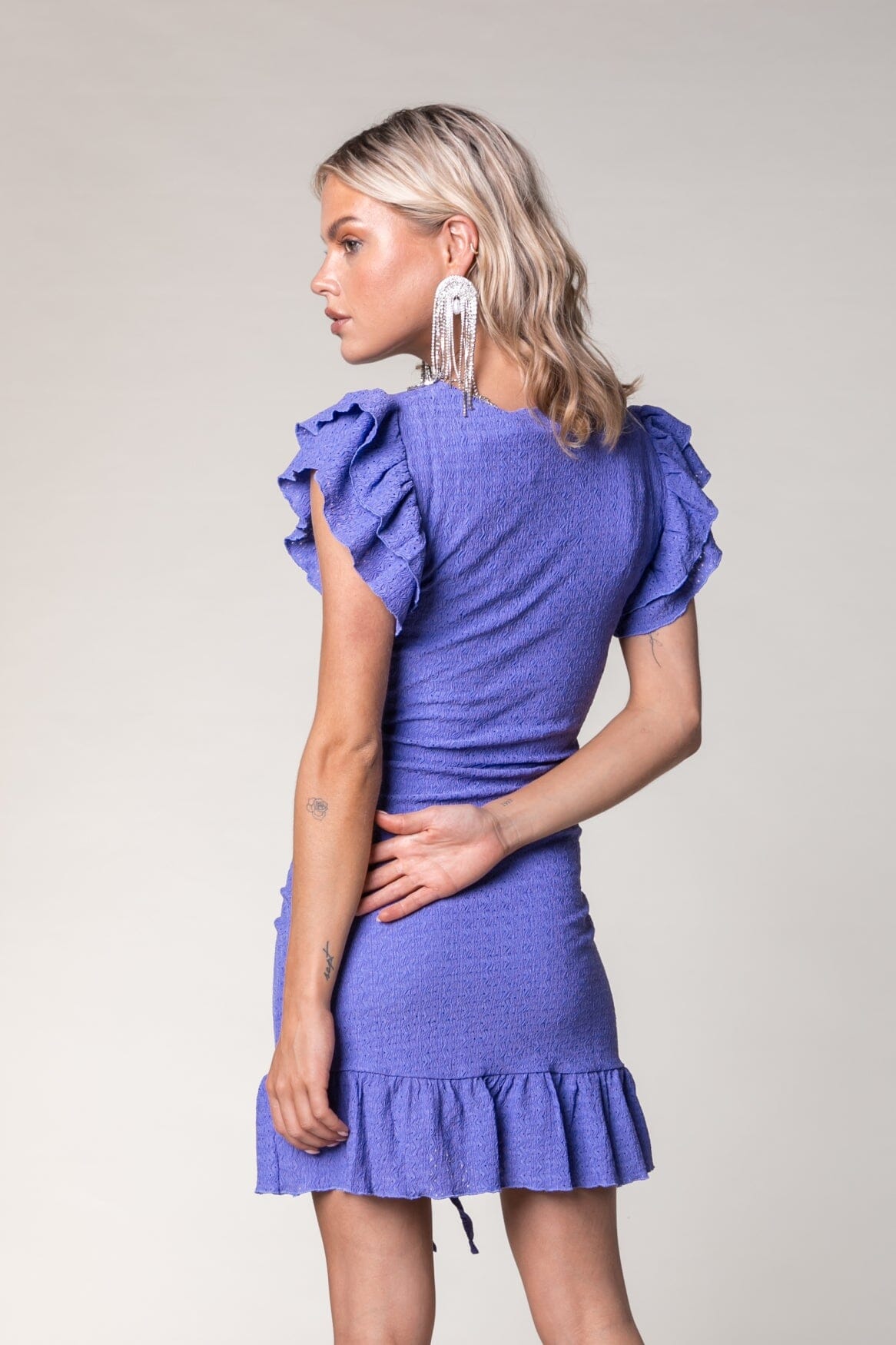 Colourful Rebel Zorah Knitted Structure Dress SS | Dark Lavender 