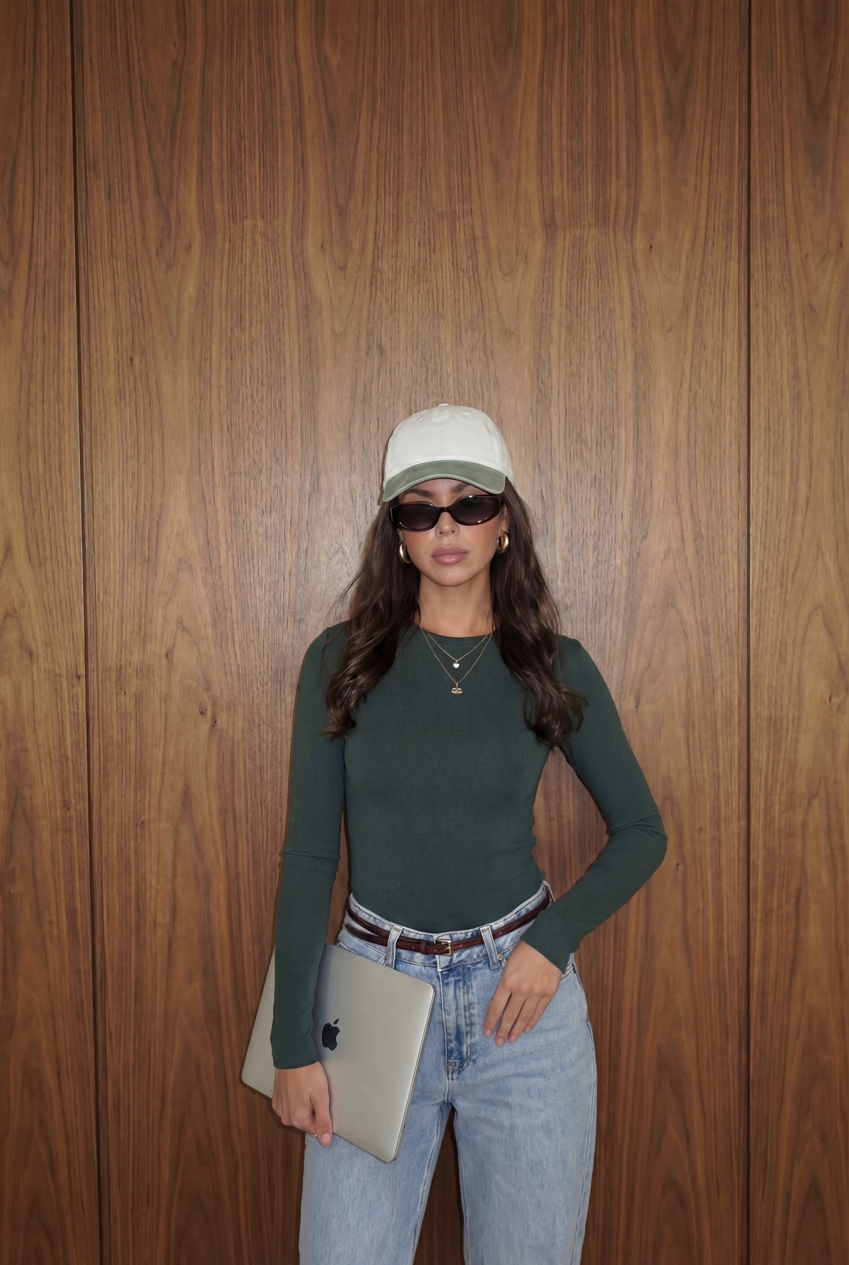 Fitted Longsleeve Top | Dark green