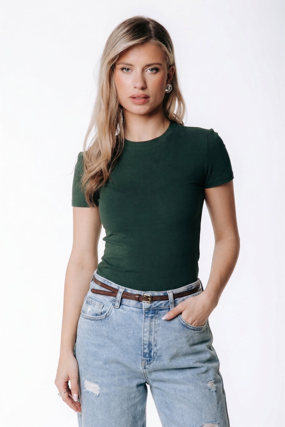 Fitted T-shirt | Dark green