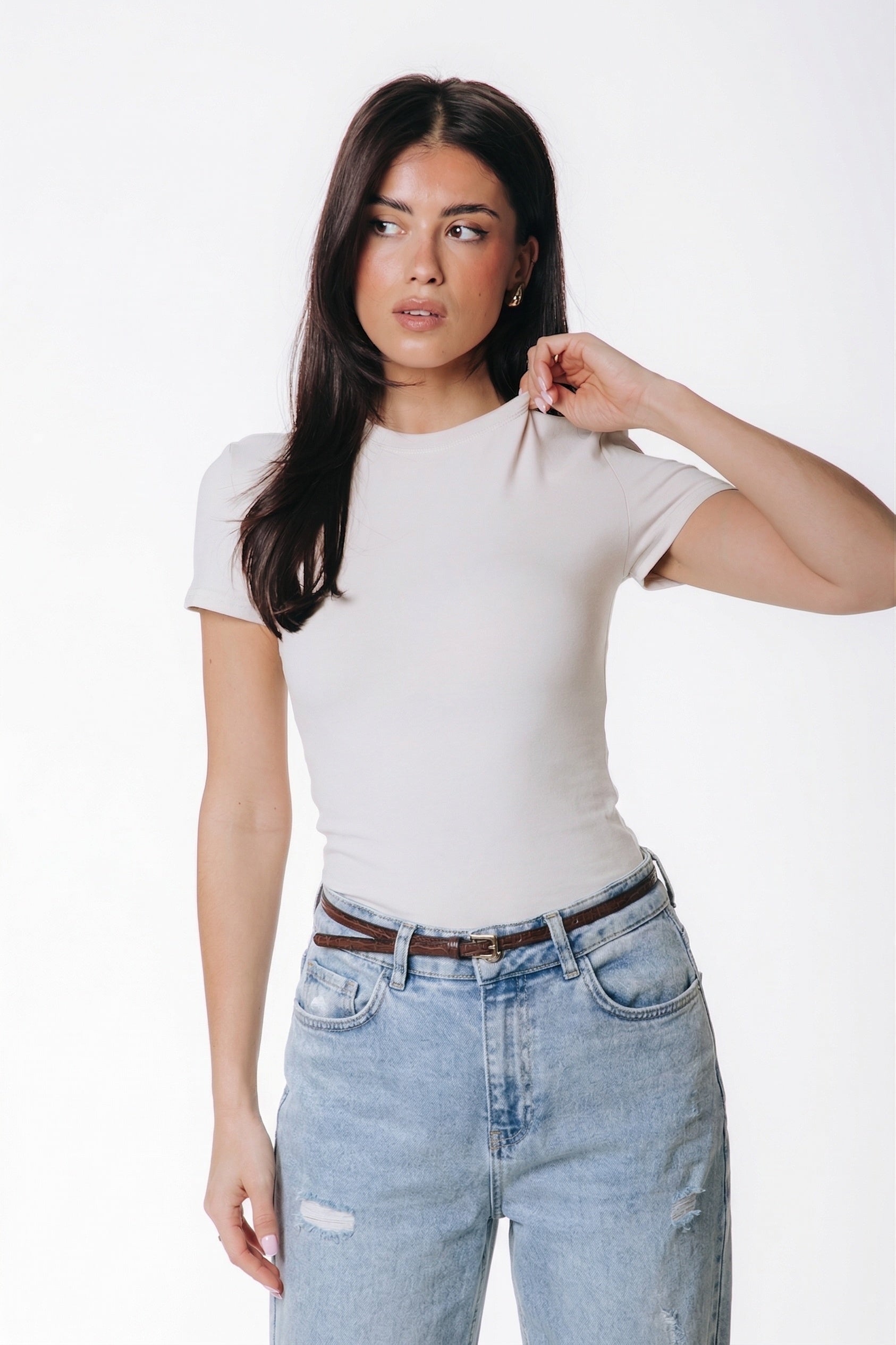 Fitted T-shirt | Stone