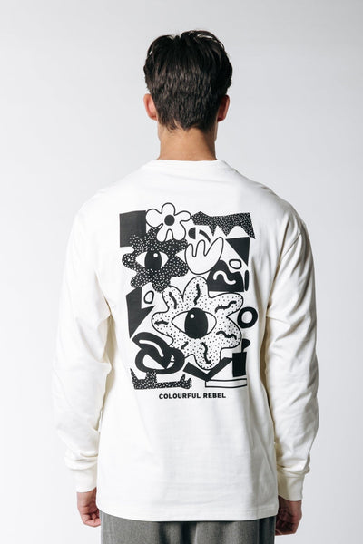 Colourful Rebel Abstract Long Sleeve Tee | Off white 8720867009399