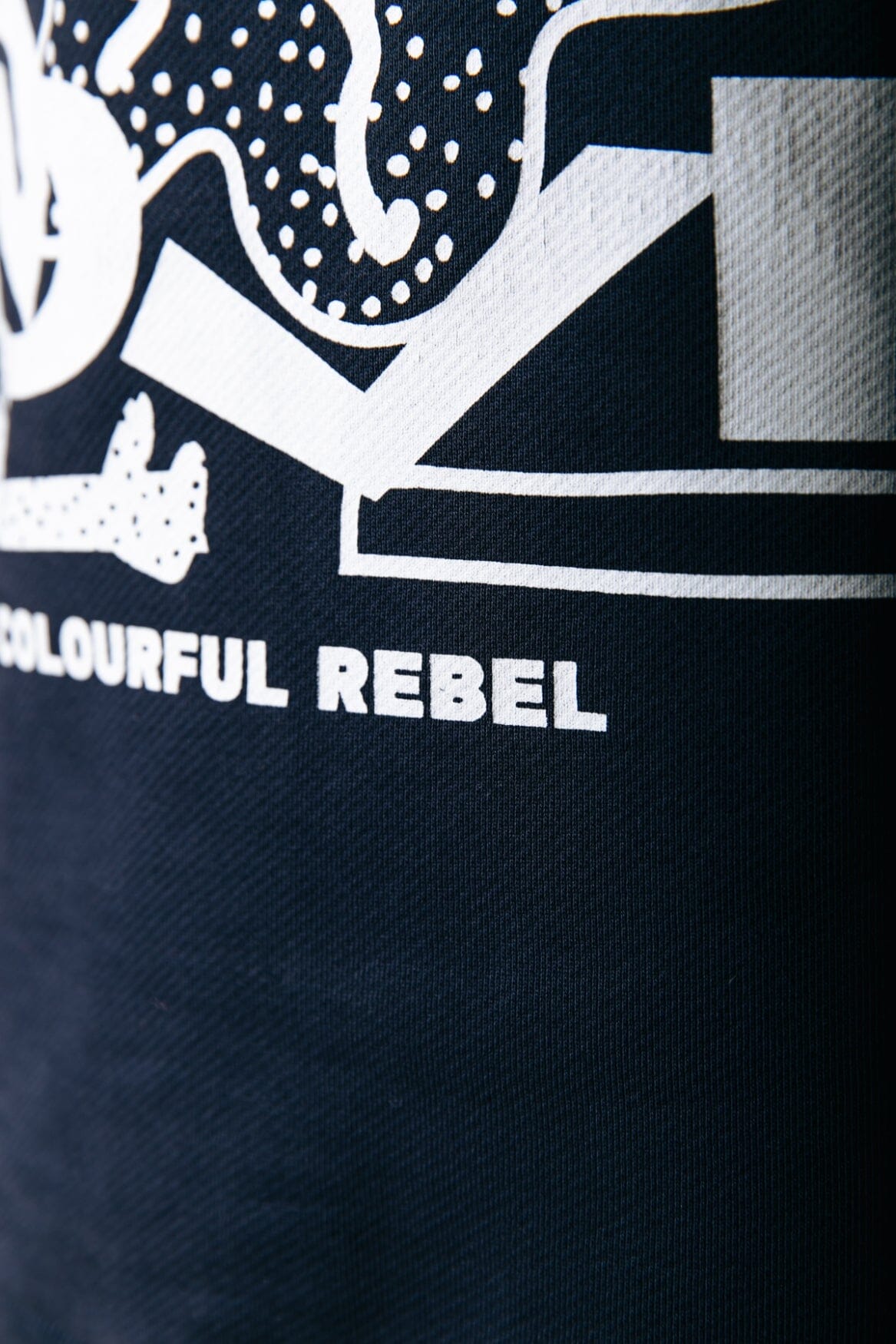 Colourful Rebel Abstract Relaxed Clean Hoodie | Navy