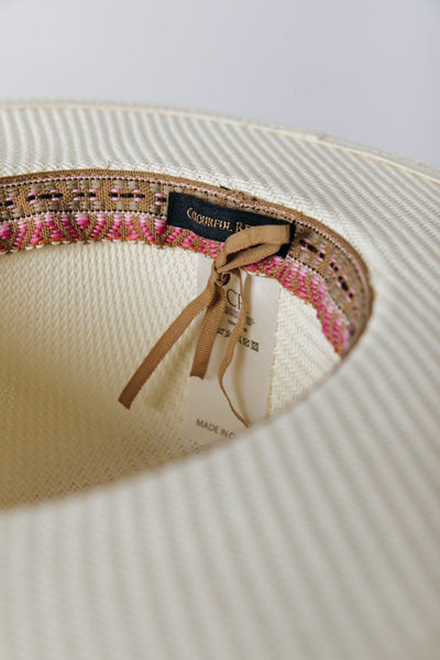 Colourful Rebel Aelys Embroidered Straw Hat | Light sand 