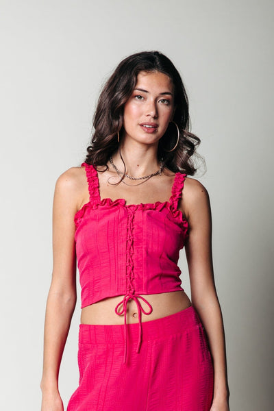 Colourful Rebel Aggy Structure Top | Bright pink 8720603274906