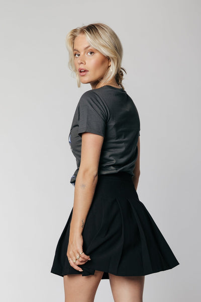 Colourful Rebel Aubrey Pleated Mini Skirt | Black
